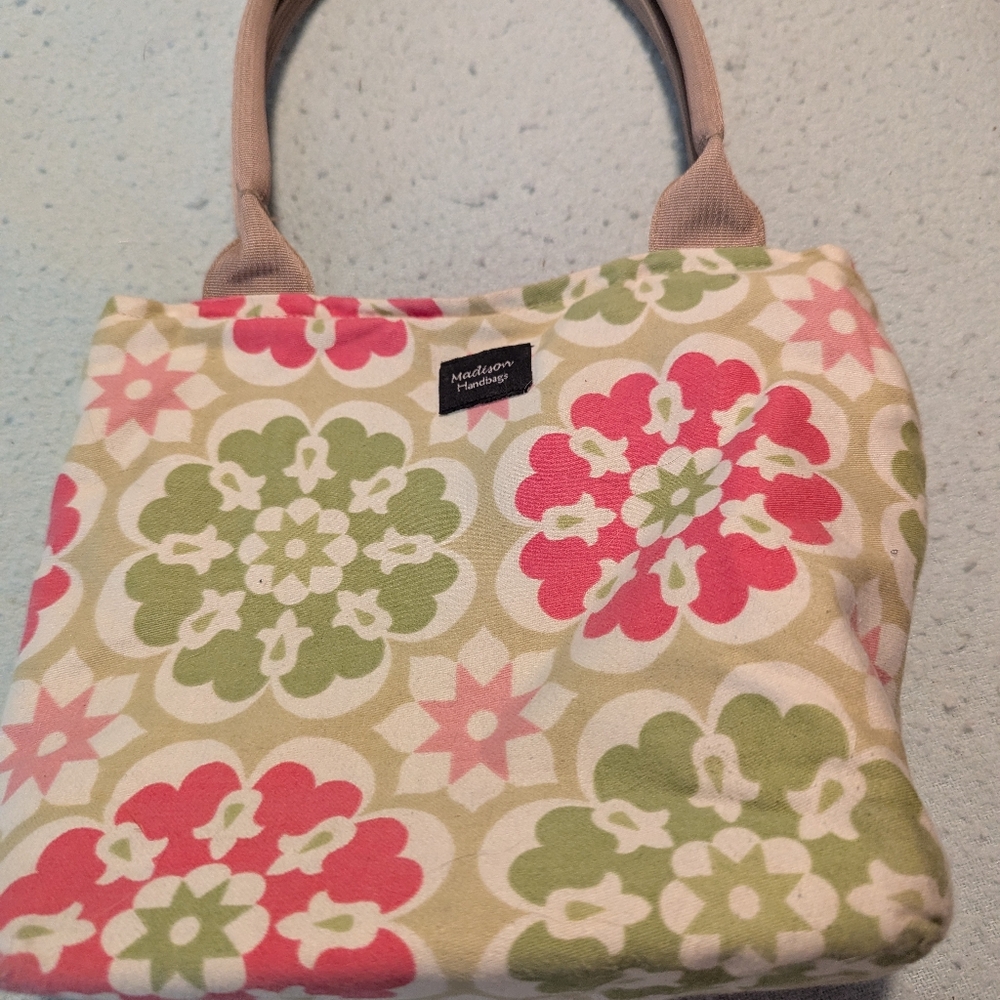 Madison Handbag Floral Canvas Tote Bag